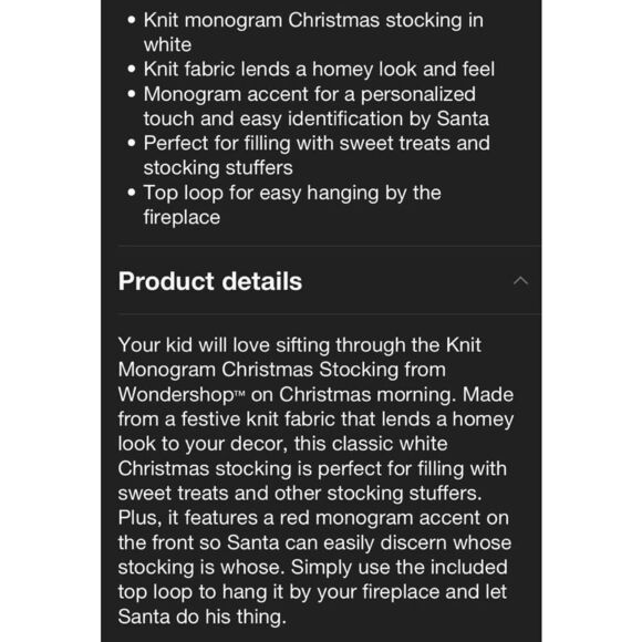 Wondershop Knitted Christmas Stocking Letter B - Picture 3 of 8